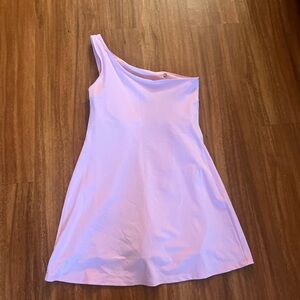 Abercrombie & Fitch One Shoulder Dress in Light Pink